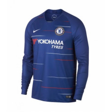Синяя футболка с длинным рукавом Челси домашняя сезон 2018-2019
