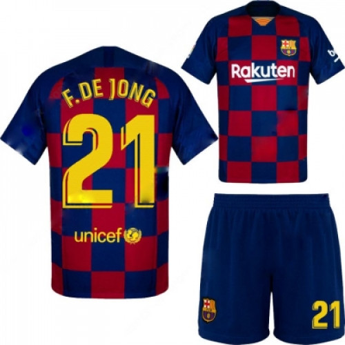 Барселона форма для футбола на ребенка домашняя 2019-2020 Де Йонг 21