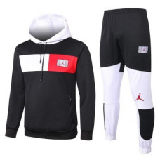 ПСЖ Спортивный костюм Jordan черно-белый с капюшоном сезон 2020-2021
