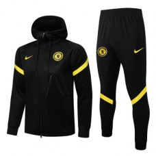 Спортивный костюм Челси с толстовкой черный с желтым 2021-2022