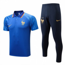 Спортивный костюм Сборной Франции с синим поло 2022-2023