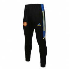 Манчестер Юнайтед спортивные штаны черные с жёлтым и синим 2021-2022