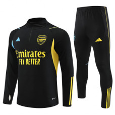 Арсенал тренировочный костюм 2023-2024 чёрный с голубым и жёлтым