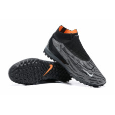 Сороконожки Nike Phantom GX Elite DF Link чёрно-серые с оранжевым с носком