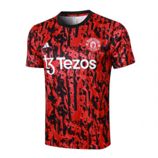 Манчестер Юнайтед тренировочная футболка 2023/24 красная с узорами
