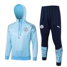 Манчестер Сити спортивный костюм с толстовкой на короткой молнии 2023/24 голубой