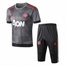 Тренировочный костюм с бриджами Манчестер Юнайтед черно-серый сезон 2018/19