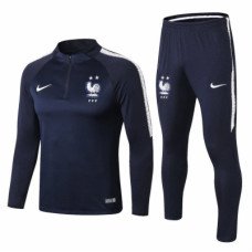 Тренировочный костюм Франции синий с белым сезон 2018-2019