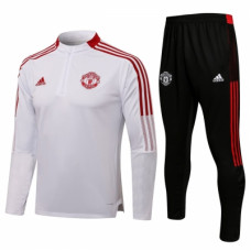 Манчестер Юнайтед детский тренировочный костюм 2021-2022 белый с красным