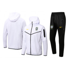 Сборная Бразилии спортивный костюм Найк с капюшоном белый сезон 2021-2022