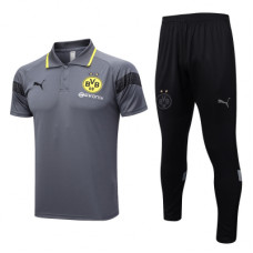 Спортивный костюм Боруссия Дортмунд с серым поло сезон 2023-2024