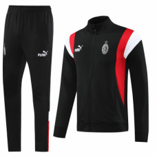 Милан спортивный костюм 2023-2024 чёрный с белым и красным